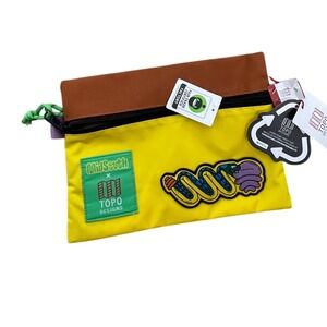 Topo Designs x MidSouth Accessory Pouch Yellow Clay Brown Snake Patch NWT I07